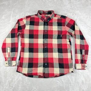 Eddie Bauer Shirt Mens Large Classic Fit Plaid Flannel Button Up Outdoors Hiking